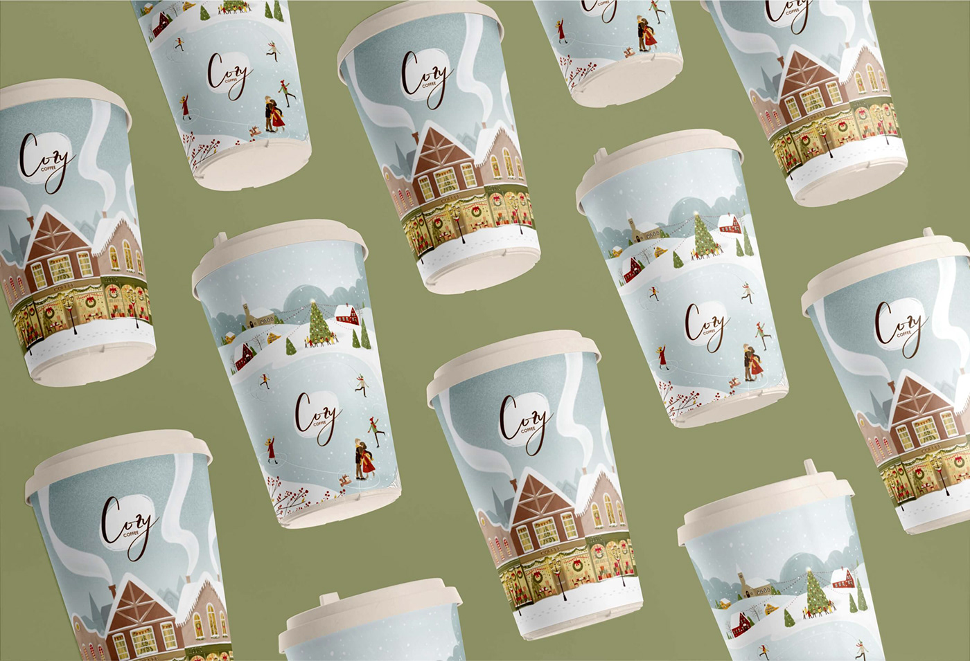 Coffee paper cups designed by Anna Starovoitova